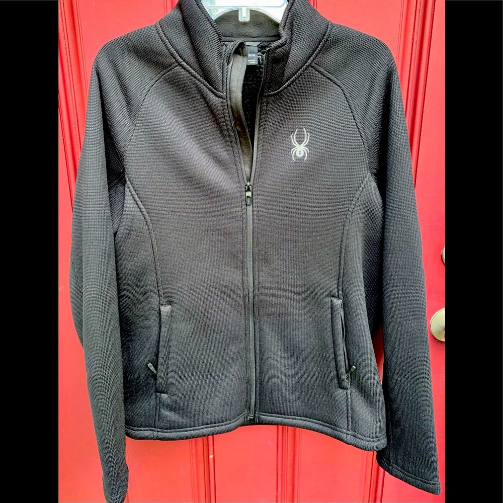 Spyder Black Jacket Sherpa Lined Black Jacket Sz M Warm jackets